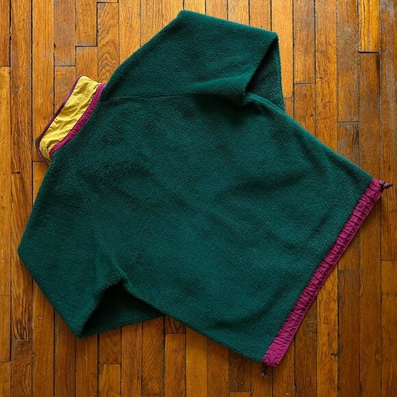 Vintage 90s Helly Hansen Men Green Color Block Sherpa Pile Fleece Jacket Size XL - Picture 4 of 7